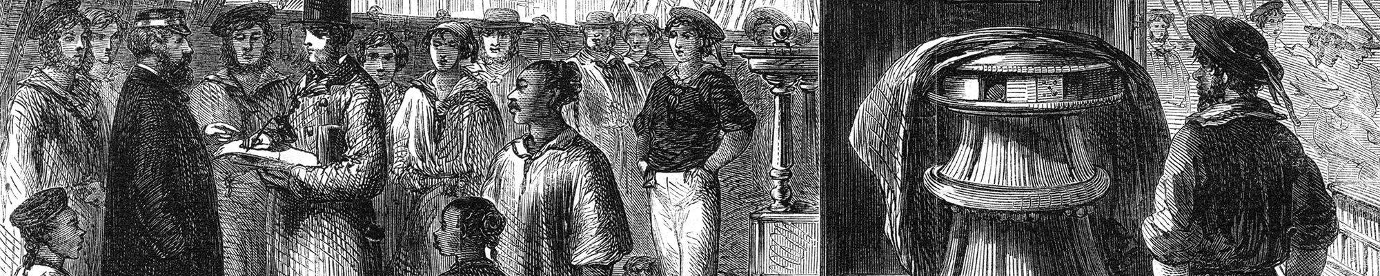 Taking the census on board ship 1861. 