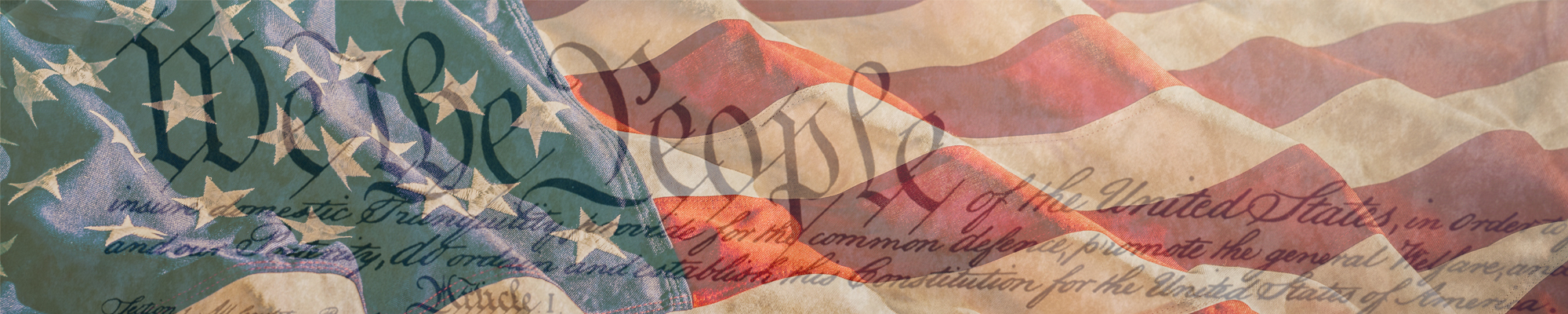 american flag and upclose of constitution-- we the people