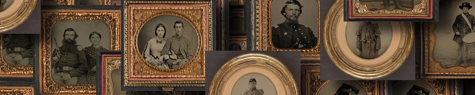 wall of civil war portraits